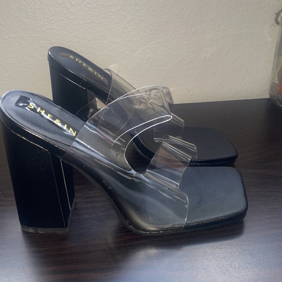 Black clear chunky heel - Picture 3 of 4